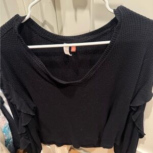 Anthropologie Black Textured Knit Sweater